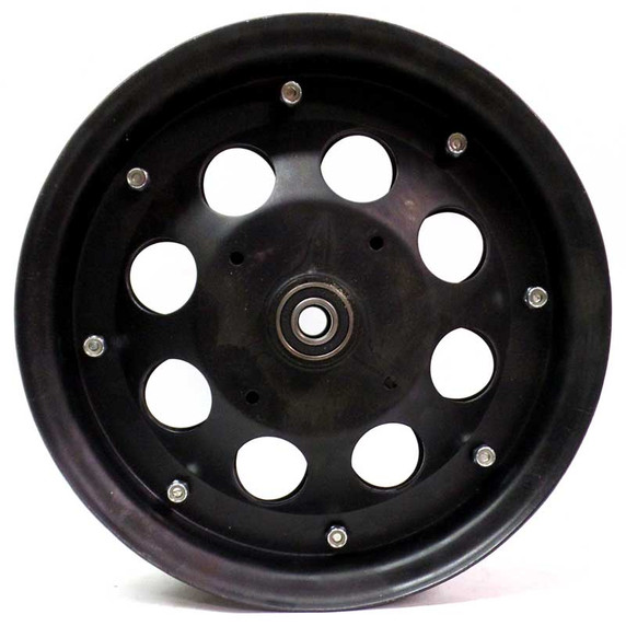 Scratch and Dent 10" Steel Wheel, Black Oxide With 5/8" ID Precision Bearings