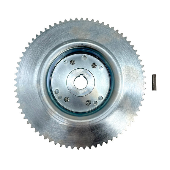 72 Tooth 35 Chain Sprocket 4-1/2" Drum Riveted to Mini-Hub, 1" Bore