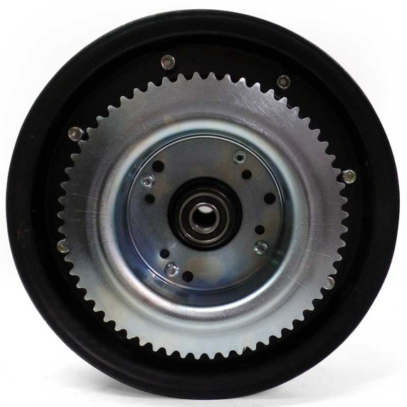 10" Steel Wheel, Black Oxide with Sprocket and Drum, 60 Tooth 35 Chain