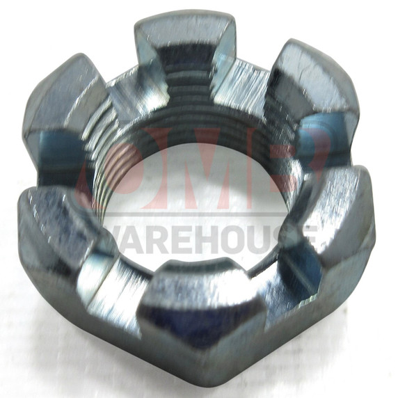 Slotted Hex Nut, 3/4-16, Zinc Plated