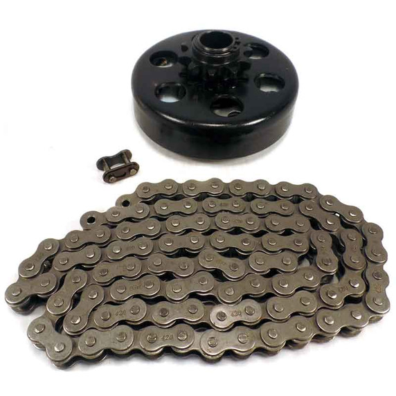 3/4" Clutch 10 Tooth & 5 Feet 420 Chain 3/4" Clutch 10 Tooth & 5 Feet 420 Chain