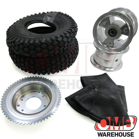 6" Tri-Star Wheel Package - Studded Tire - 60 Tooth Sprocket