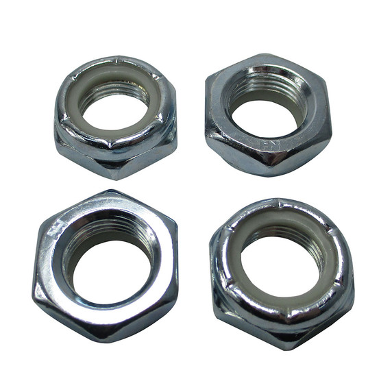 (4) 5/8" Nylock Nuts for Vintage Mini Bike Axles & Fork Neck Bolts