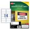 Avery 14UP White Heavy Duty Labels 99.1 x 38.1 mm Laser Extra Strong Permanent