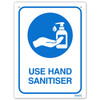 Use Hand Sanitiser Sign Rectangular - Blue & White