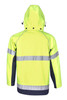 Hooded Hi Vis Soft Shell Jacket Day/Night Use - Yellow/Navy