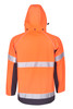 Hooded Hi Vis Soft Shell Jacket Day/Night Use - Orange/Navy