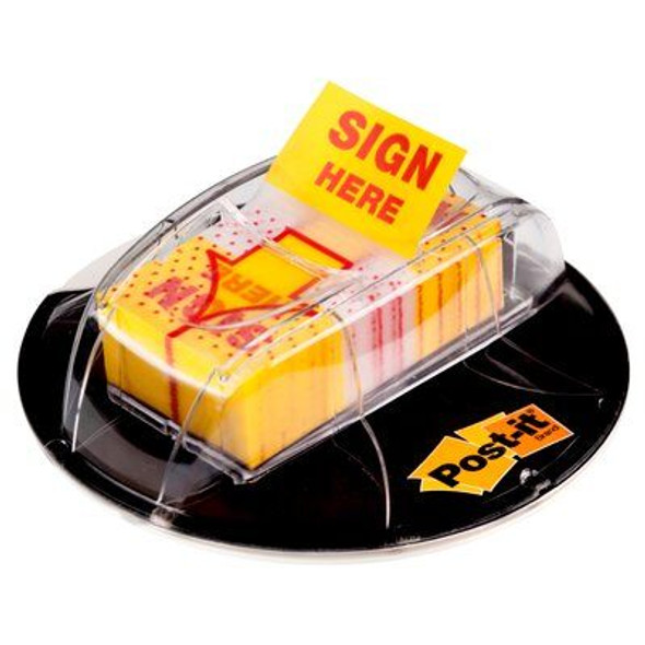 3M Post-it Desk Grip Dispenser Flags Sign Here Red 25x43mm 680-HVSH Pack 200