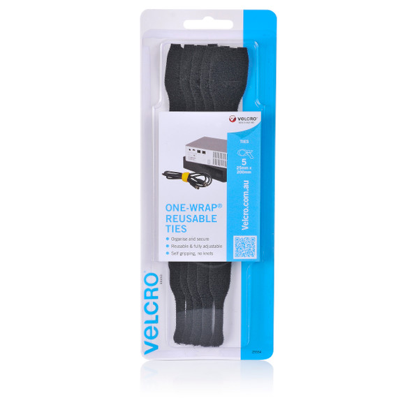 Velcro Brand ONE-WRAP Tie Straps Black - 8 x 3/4 900