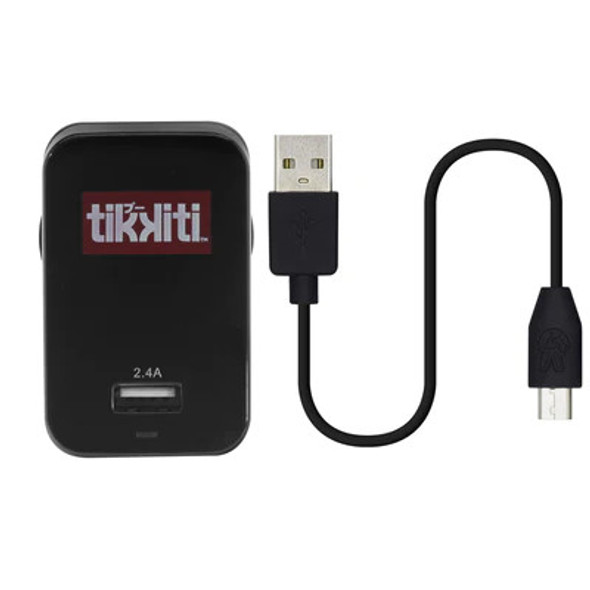 Tikkiti Wall Charger + Sync'n'charge USB Lightning Cable -Black