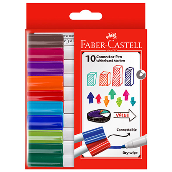 Faber-Castell Connector Whiteboard Markers Pack 10