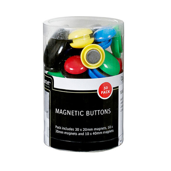 Quartet Whiteboard Magnetic Buttons Assorted Pack 50