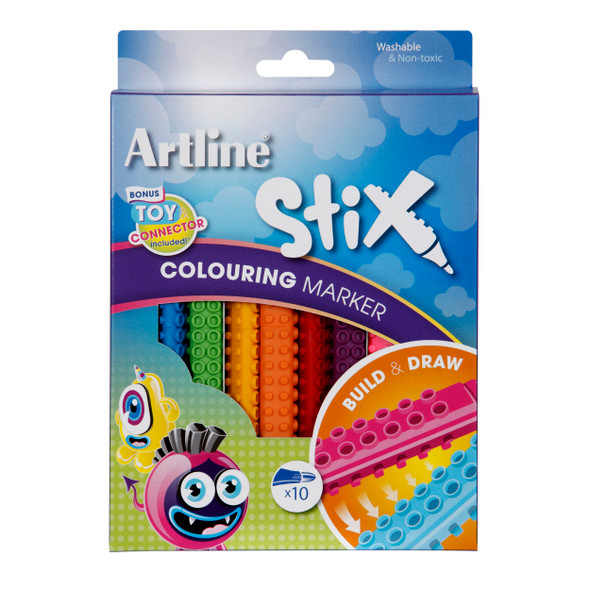 Artline Stix Colouring Markers 10 Pack