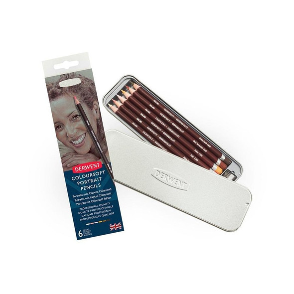 Derwent Coloursoft Pencil Skintones Tin 6