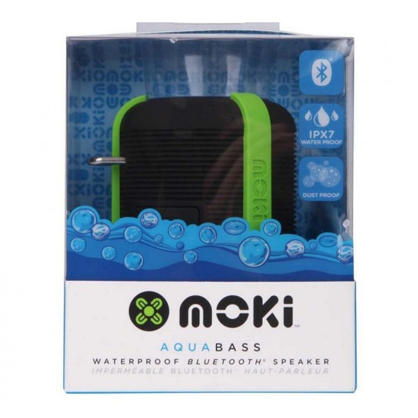 Moki AquaBass Waterproof Bluetooth Black and Green Speaker