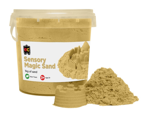 Educational Colours Sensory Magic Sand 1kg Tub Natural