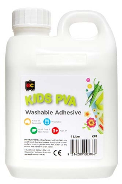 Educational Colours Kids PVA Glue 1ltr