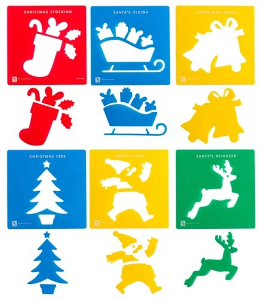Educational Colours Christmas Stencils Set 6