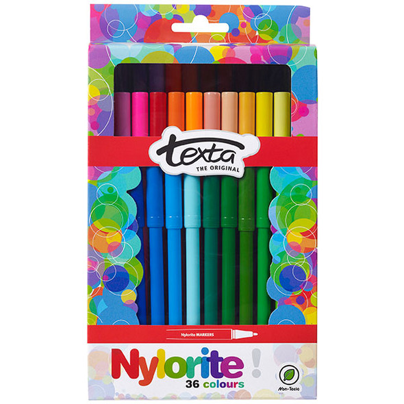 Texta Nylonrite Colouring Marker Assorted Pack 36