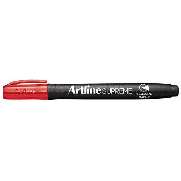 Artline 107102 Supreme Permanent Marker 1.0mm Bullet Tip Box 12 - Red