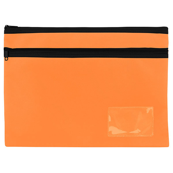 Celco Pencil Case Orange Black 2 Zip Large 345x260mm