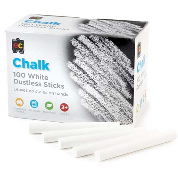 Educational Supplies Chalk Dustless White 100pcs