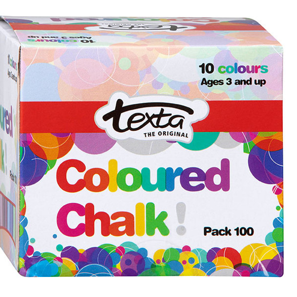 Coloured chalk in packs of 100. Order online www/novaschoolsupplies.com.au