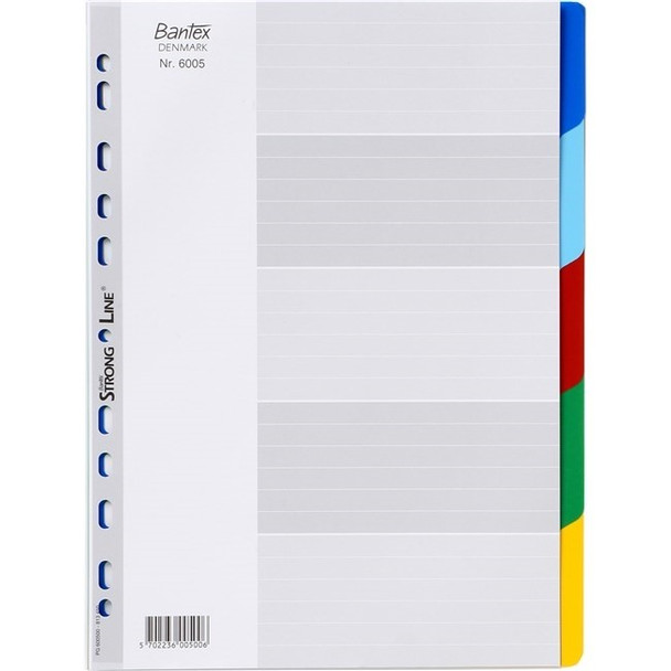 Bantex Dividers Strong Line PP A4 5 Tabs Assorted