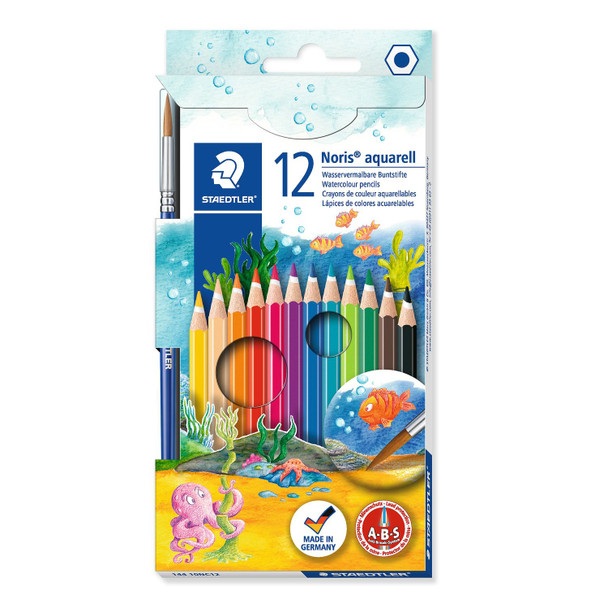 Noris Aquarell 144 10 Watercolour Pencils Pack 12