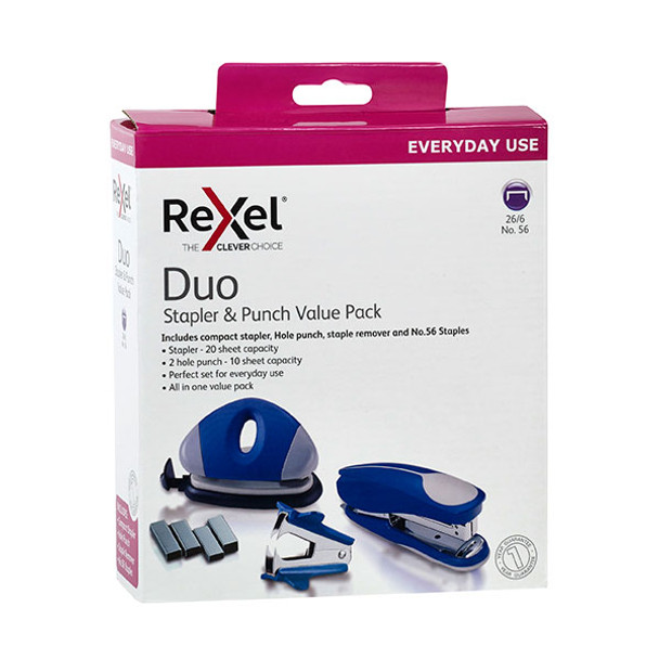 Rexel Stapler 210832 Value Pack With Punch Blue