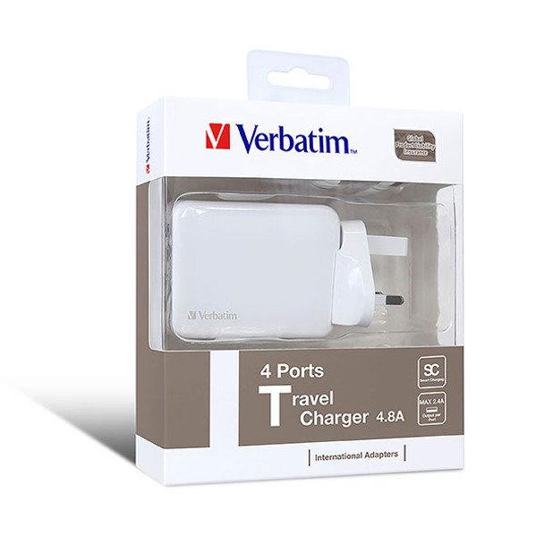 VERBATIM TRAVEL CHARGER 4-PORT  65124