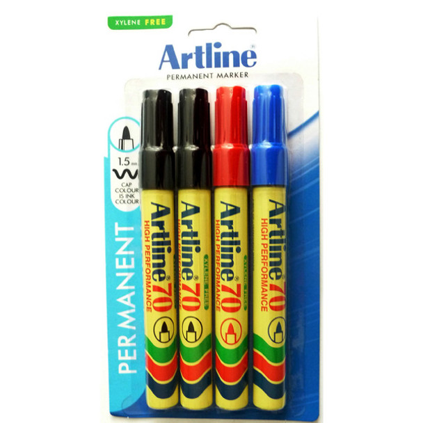 Artline 70 Permanent Marker 4 Pack