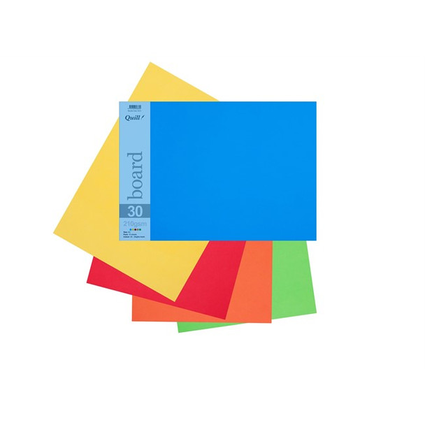 Quill Coloured Board 210gsm A3 Pack 15 - Bright Assorted