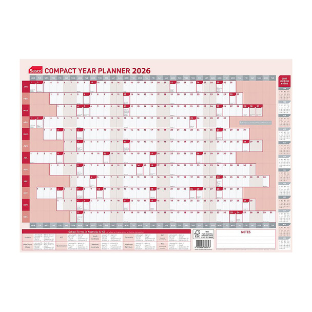 Sasco Compact Year Planner 2026