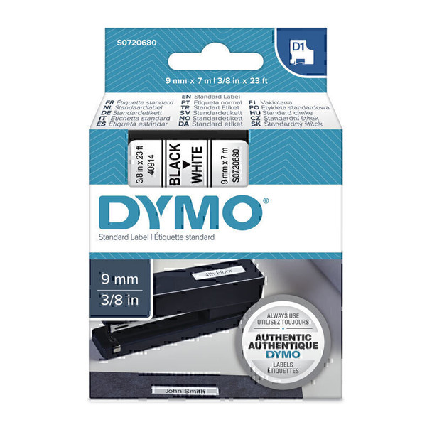 Dymo D1 Tape 9mm x 7 m Black on White