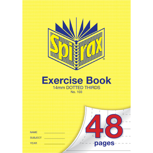 Spirax 103 Exercise Book 48 Page A4 14mm Dotted Thirds