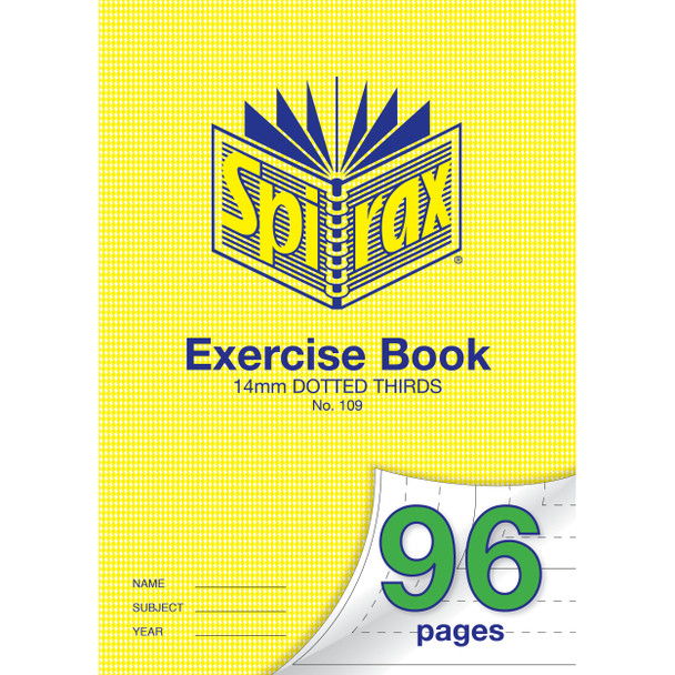 Spirax 109 Exercise Book 96 Page A4 14mm Dotted Thirds