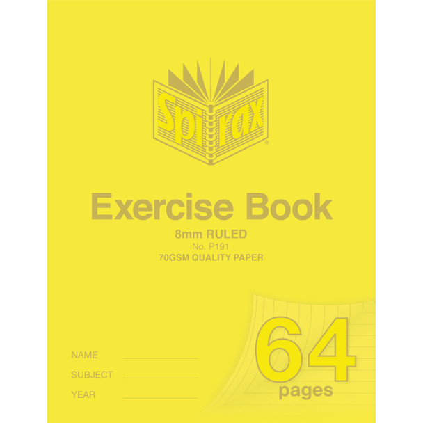 SPIRAX P191 EXERCISE BOOK 225X175 8MM 64PG