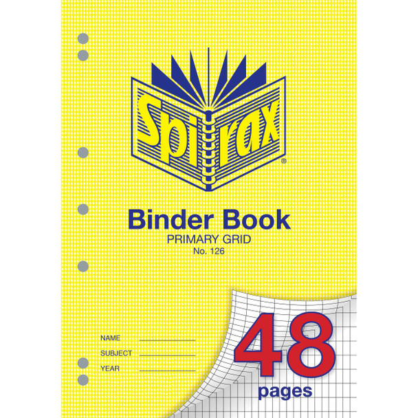 Spirax 126 Binder Book A4 48pg Primary Grid 
Spirax Grid Book 
Spirax Binder Book