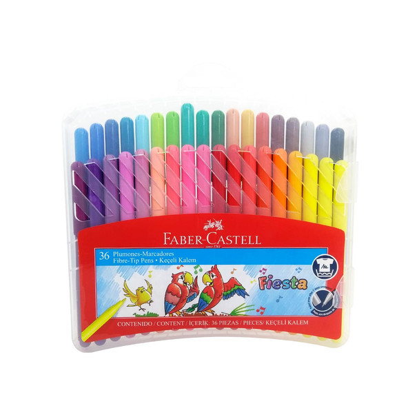 Faber-Castell Fiesta Felt-Tip Pens Assorted – Pack of 36