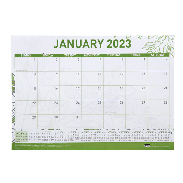 SASCO® 2023 ECO LARGE DESK PLANNER 480 X 340MM