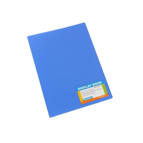 Bantex Display Book Fixed Tropical PP A4 20 Pockets - Blueberry