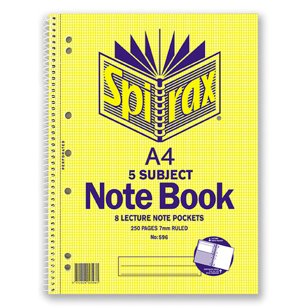 Spirax 43111 596 5 Subject Notebook A4 250 Page                           E