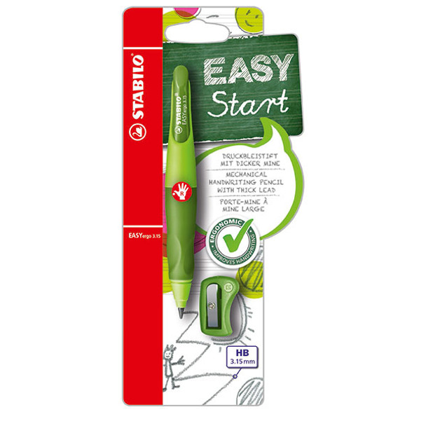 Stabilo Eeasyergo Right Hand Mechanical Pencil Green With Sharpener                                        CARD 1 Stabilo Eeasyergo Right Hand Mechanical Pencil Green With Sharpener                                        CARD 1