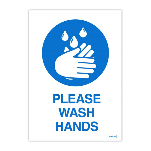 Durus Self Adhesive Decal Please Wash Hands Pack 2