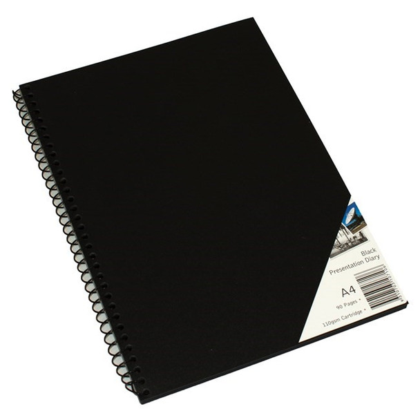 Quill Presentation Visual Art Diary A4 Black Paper