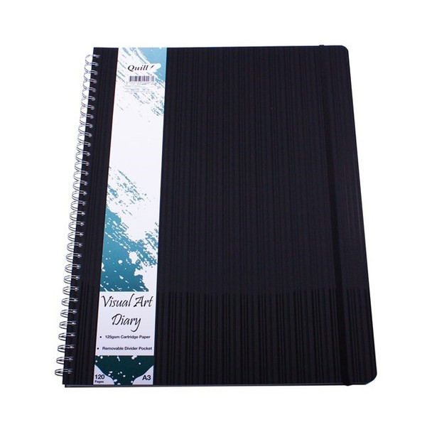 100851317 Quill Premium Visual Art Diary Black A3