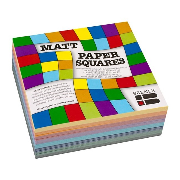 Brenex Matt Squares 127 x 127mm Single sided - Assorted 360 sheets
