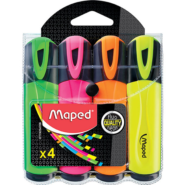 Maped Fluo Peps Highlighter Wallet 4 Assorted