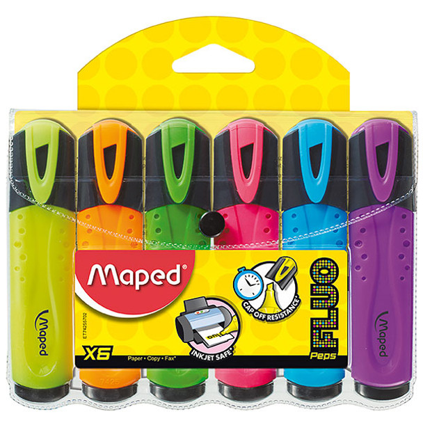 Maped Fluo Peps Highlighter Wallet 6 Assorted